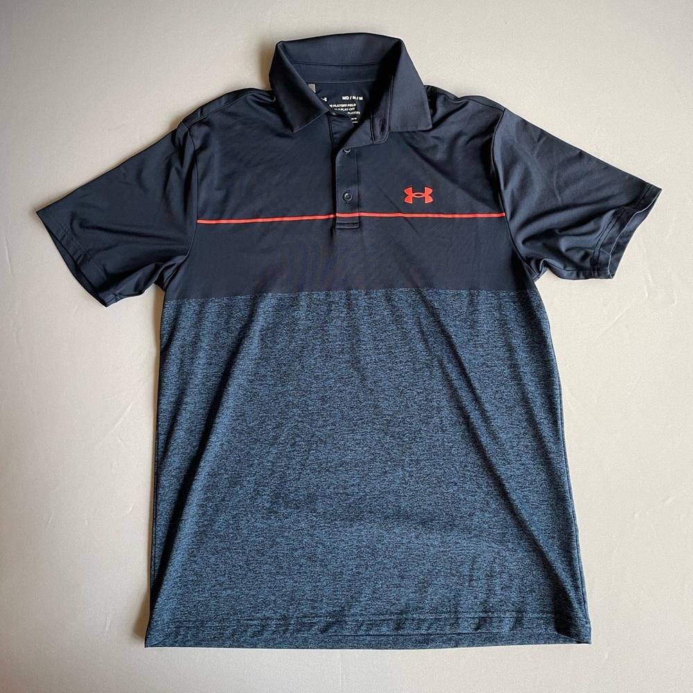 Under Armour Playoff 2.0 Polo (M, Academy/Bolt Red)